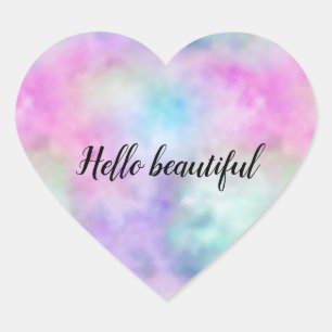 Unicorn Purple Pink Aqua Blush Heart       Sticker