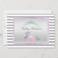 Unicorn Purple silver unicorn baby shower