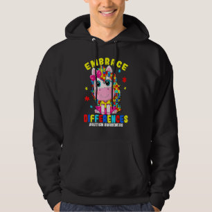 Unicorn Puzzle Piece Autism Awareness Autistic Tea Hoodie