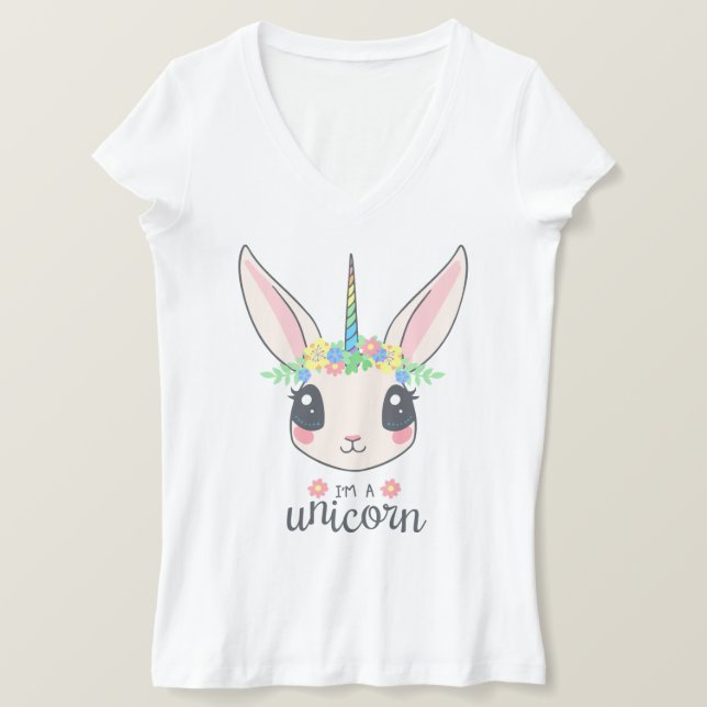 Unicorn rabbit cute women's t-shirt (Design Front)