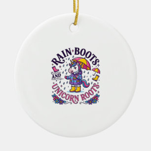 Unicorn Rain Boots and Unicorn Roots Commercial Sh Ceramic Tree Decoration