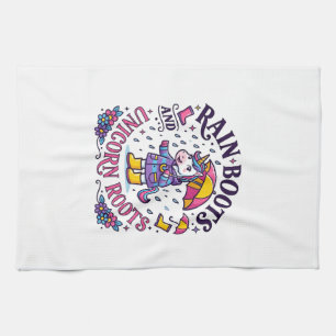 Unicorn Rain Boots and Unicorn Roots Commercial Sh Tea Towel