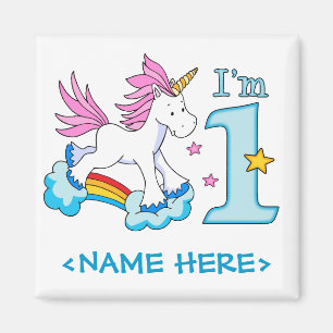 Unicorn Rainbow 1st Birthday Magnet