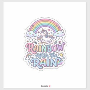 Unicorn Rainbow After the Rain Premium Vector Typo