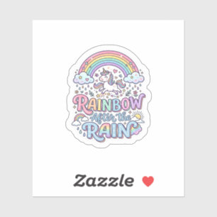 Unicorn Rainbow After the Rain Premium Vector Typo