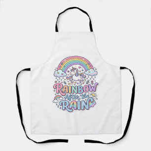 Unicorn Rainbow After the Rain Premium Vector Typo Apron