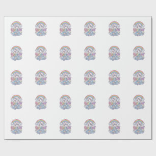 Unicorn Rainbow After the Rain Premium Vector Typo Wrapping Paper