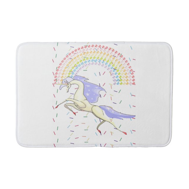 Unicorn, Rainbow Bathroom Bath Mat (Front)