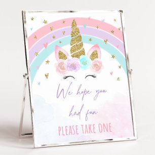Unicorn Rainbow Birthday Favour Sign