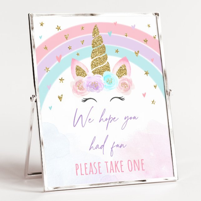 Unicorn Rainbow Birthday Favour Sign (Creator Uploaded)