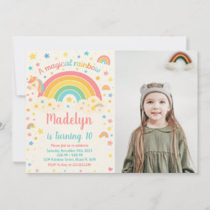 Unicorn Rainbow Birthday Invitation