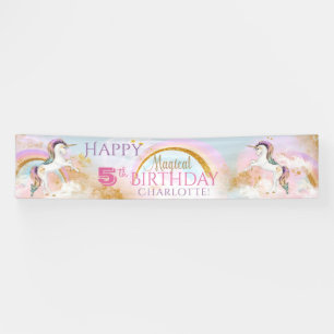 Unicorn Rainbow Birthday Party Banners
