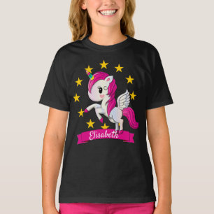 Unicorn rainbow birthday personalised colourful T-Shirt