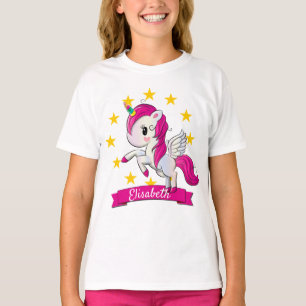 Unicorn rainbow birthday personalised colourful T-Shirt