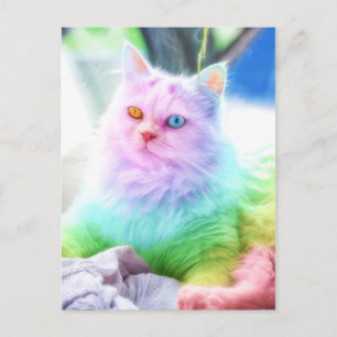 Unicorn Rainbow Cat Postcard