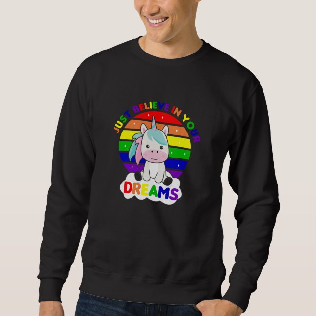 Unicorn Rainbow Colourful Sunset Cloud Dream Dream Sweatshirt (Front)