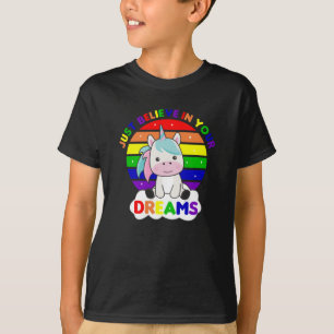 Unicorn Rainbow Colourful Sunset Cloud Dream Dream T-Shirt