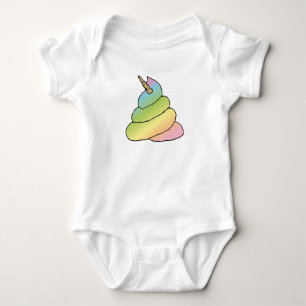 Unicorn Rainbow Crap Emoji Poop Emoji With Face Baby Bodysuit