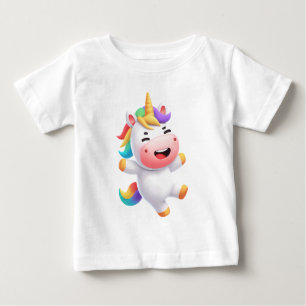 Unicorn Rainbow Cute Playful Unicorn with Rainbow Baby T-Shirt
