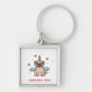 Unicorn Rainbow Dog Key Ring