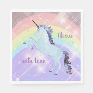 Unicorn, rainbow, for girls, children's, festive, napkin