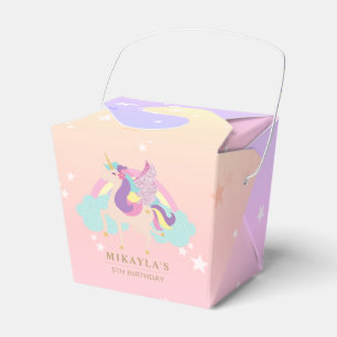 Unicorn Rainbow Glitter Girl Birthday Party Favour Box