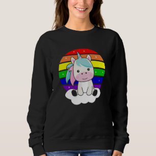 Unicorn Rainbow Glitter Kawaii Unicorns Colourful Sweatshirt