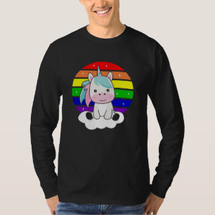 Unicorn Rainbow Glitter Kawaii Unicorns Colourful T-Shirt