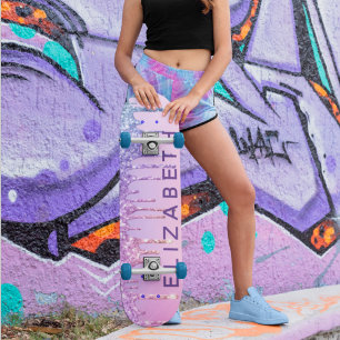 Unicorn Rainbow Glitter Personalised Skateboard