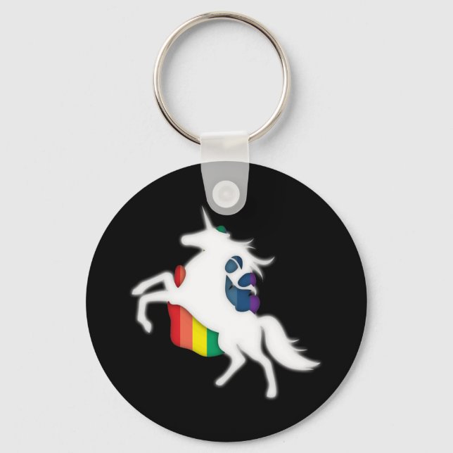 Unicorn & Rainbow Key Ring (Front)