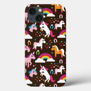 unicorn rainbow kids background horse iPhone 13 case