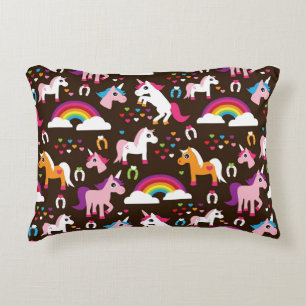 unicorn rainbow kids background horse decorative cushion