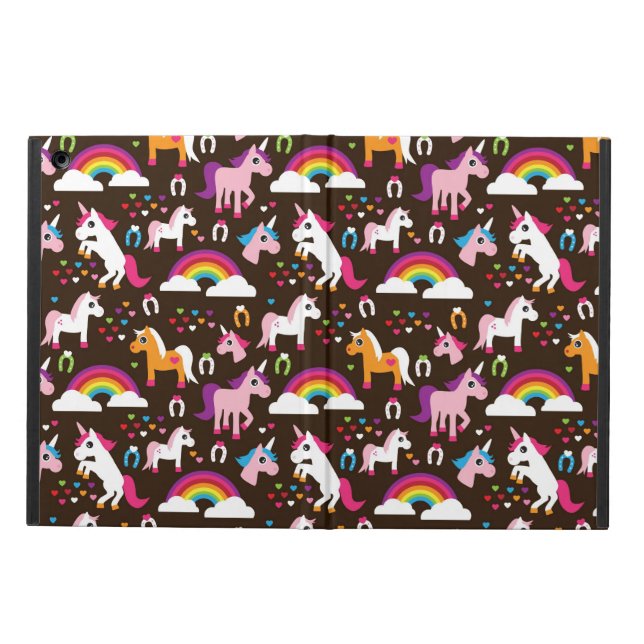 unicorn rainbow kids background horse iPad air cover (Outside)