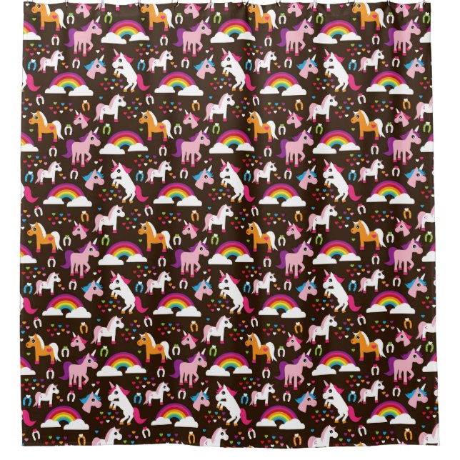 unicorn rainbow kids background horse shower curtain (Front)