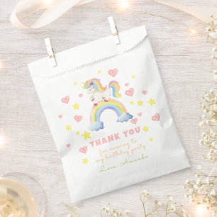 Unicorn Rainbow Magic One First Birthday Thank you Favour Bags