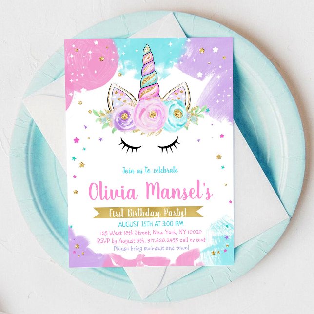 Unicorn Rainbow Magical Day Birthday Invitation (Creator Uploaded)