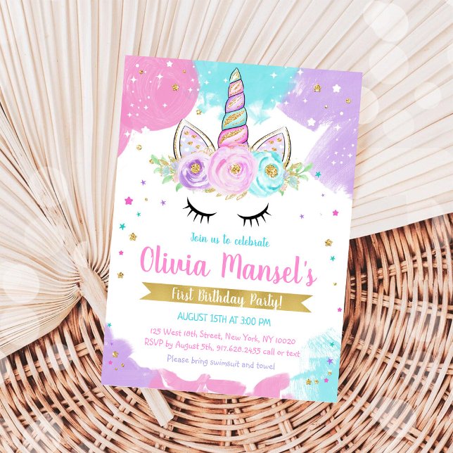 Unicorn Rainbow Magical Day Birthday Invitation (Creator Uploaded)