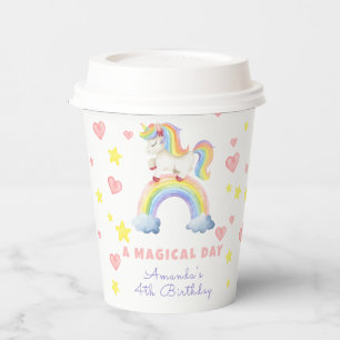 Unicorn Rainbow Magical Day Birthday Paper Cups