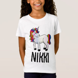 UNICORN RAINBOW NAME PERSONALIZED GIRLS T-SHIRTS