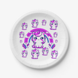 Unicorn Rainbow Paper Plates   Girls Birthtday