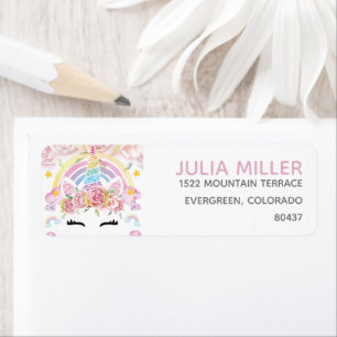 Unicorn Rainbow Personalized Birthday Address