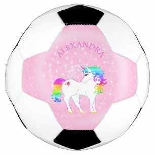 Unicorn Rainbow Pink Cute Personal Soccer Ball