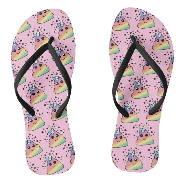 Unicorn Rainbow Poop Emoji Jandals (Footbed)