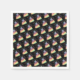Unicorn Rainbow Poop Emoji Napkin