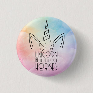 Unicorn/Rainbow Positive Affirmation 3 Cm Round Badge