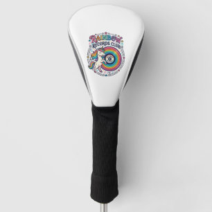 Unicorn Rainbow Records Club White Background Cute Golf Head Cover