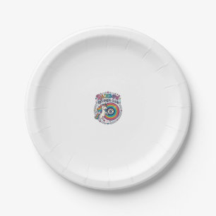 Unicorn Rainbow Records Club White Background Cute Paper Plate