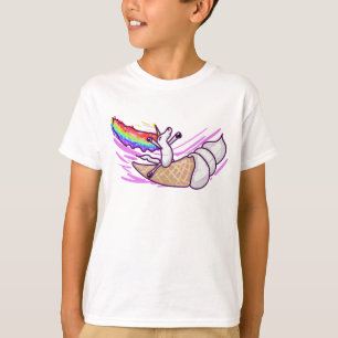 Unicorn Rainbow Riding Ice Cream Cone T-Shirt