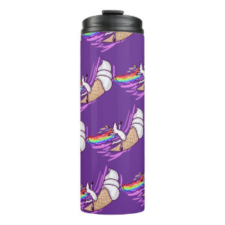 Unicorn Rainbow Riding Ice Cream Cone Thermal Tumbler