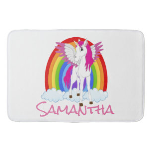 Unicorn Rainbow  Shower Curtain Bath Mat